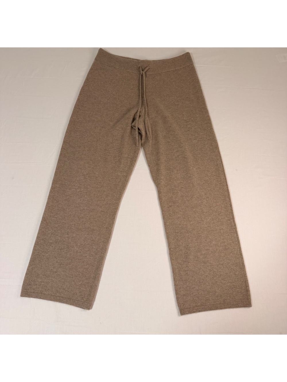 Hannah Rose 100% Cashmere Wide-Leg Pants in Beige, Size Large